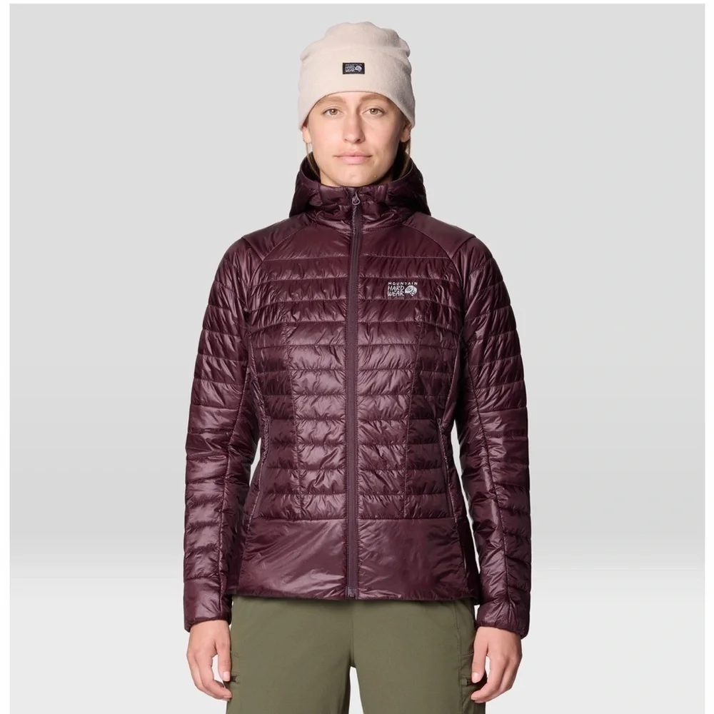 Mountain Hardwear Women's Medium Ghost Shadow Hooded Jacket Wine NWT Puffer